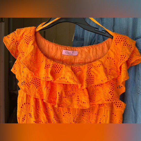 Orange Ruffled Dress - Picture 3 of 8